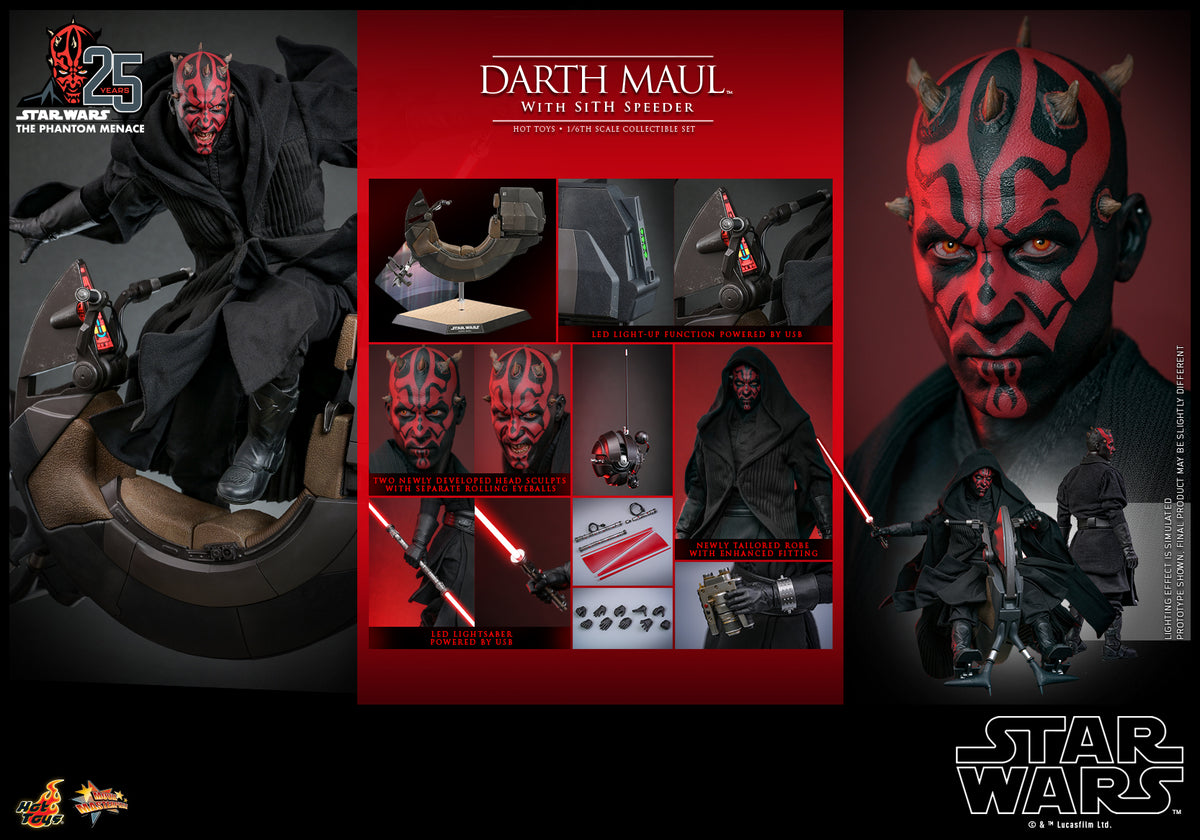 HT Star Wars Episode I: The Phantom Menace 1/6th scale Darth Maul with Sith Speeder Collectible Set MMS749